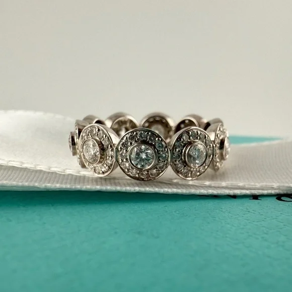 RARE Tiffany & Co. Platinum Diamond Circlet Eternity Band Ring - Picture 4 of 10